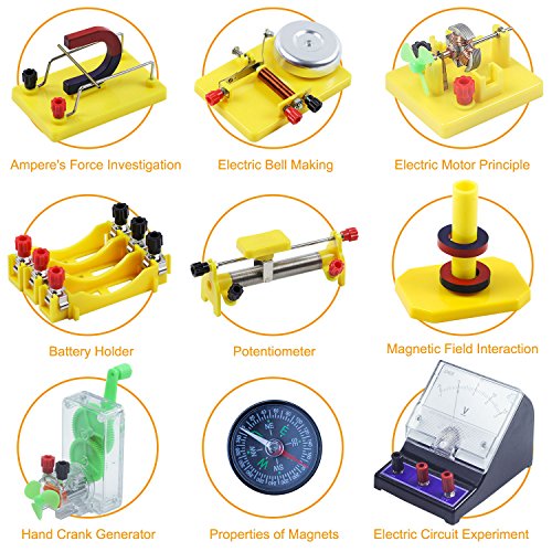 Teenii CTIM Laboratorio de Física Kit de Aprendizaje Básico de Circuitos Experimento de Electricidad y Magnetismo para niños Alumnos de Secundaria y Bachillerato Electromagnetismo