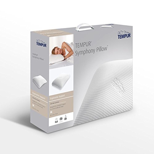 Tempur Symphony - Almohada ergonómica, cervical, para dormir de lado, Blanco, 43 x 63 x 14 cm