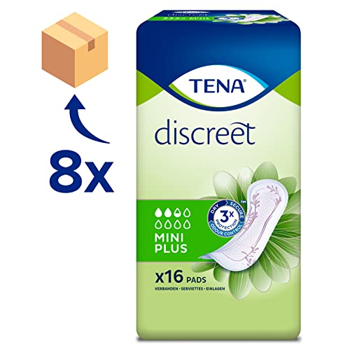 Tena Discreet Mini Plus, Compresas Incontinenecia - 128 Unidades (8x16)
