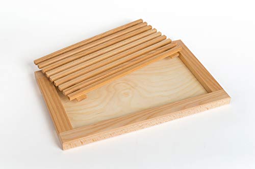 TNNature Tabla para cortar pan con ranura para migas y recogemigas | Madera de haya 40 x 25 x 2,5 cm