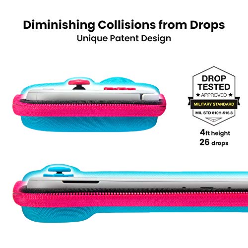 tomtoc Funda para Nintendo Switch Lite, Estuche Rígido con Espacio para 8 Tarjetas de Juegos, Bolso Delgado de Transporte con Proteción Militar, Azul Coral