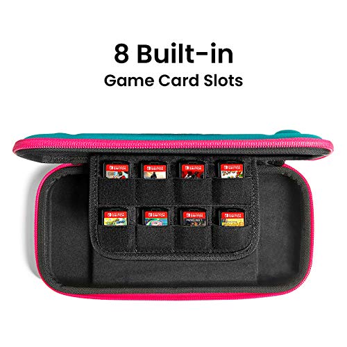 tomtoc Funda para Nintendo Switch Lite, Estuche Rígido con Espacio para 8 Tarjetas de Juegos, Bolso Delgado de Transporte con Proteción Militar, Azul Coral