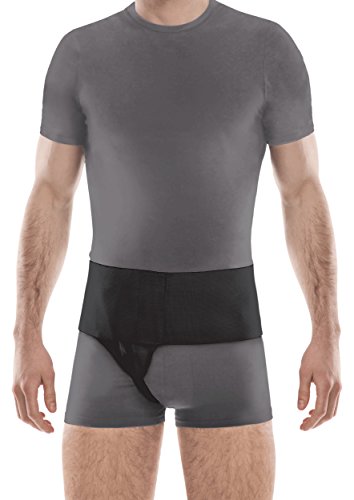 TOROS-GROUP Cinturón para Hernia Inguinal Para los Hombres - Cinturón para Hernia Crural para Mujeres - Braguero Hernia Inguinal Lado Derecho -Apoyo en la hernia inguinal - Right Medium Negro
