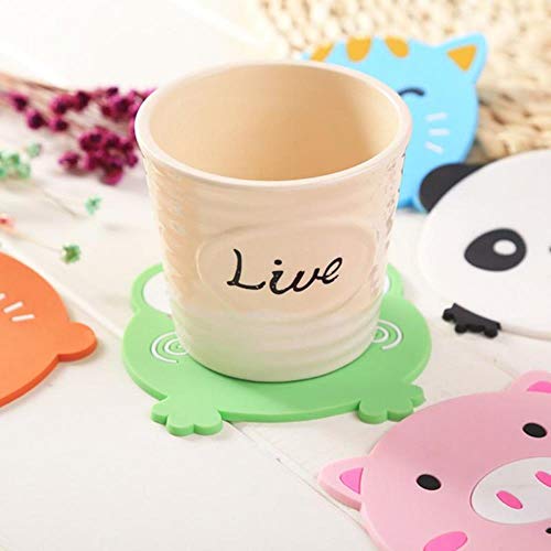 TTYAC Mesa de Comedor de Silicona Place Mat Coaster Mat Bar Cup Cartoon Animal Creative Funny Drinking Pads para Accesorios de Cocina para el hogar, Rana, Federación de Rusia
