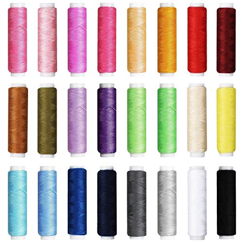 TUXWANG Kit de Costura con 130 Piezas Accesorios de Costura Premium con Funda de Transporte, 24 carretes de Hilo - 100 m de Gran tamaño, 1 Paquete de Agujas de Coser (Cuenta 30) costurero de Viaje