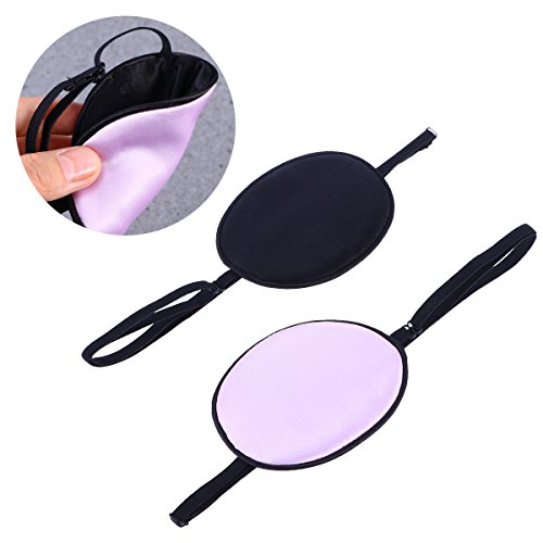 ULTNICE 2 piezas parche de ojo de seda Parches oculares elásticos Parches oculares para adultos Lazy Eye Amblyopia Strabismus