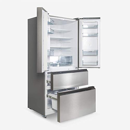 UNIVERSALBLUE | Frigorífico Americano Frenchdoor Inox | No Frost | Capacidad Total 536L | 4 Puertas | Congelador | Sistema Silencioso