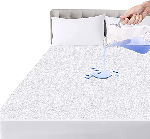 Utopia Bedding Impermeable Protector De Colchón 150 x 200 cm, Premium Funda De Colchón De Rizo 200 gsm, Transpirable, Elástico En Todo El Contorno