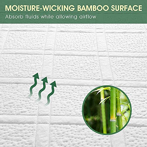viewstar Protector Colchon Impermeable 150x190/200, Bambú Funda Colchon con Esquinas Elásticas, Transpirable& Fresco, Antiácaros& Hipoalergénico, Lavable& Silencioso, Cubre Colchon