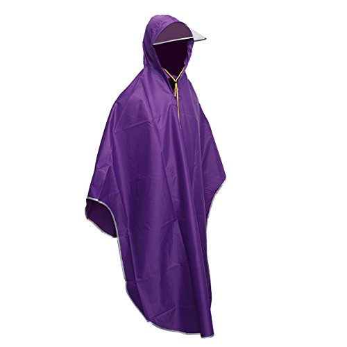 VORCOOL - Poncho de lluvia con capucha para mujer, hombre, ciclismo, color morado