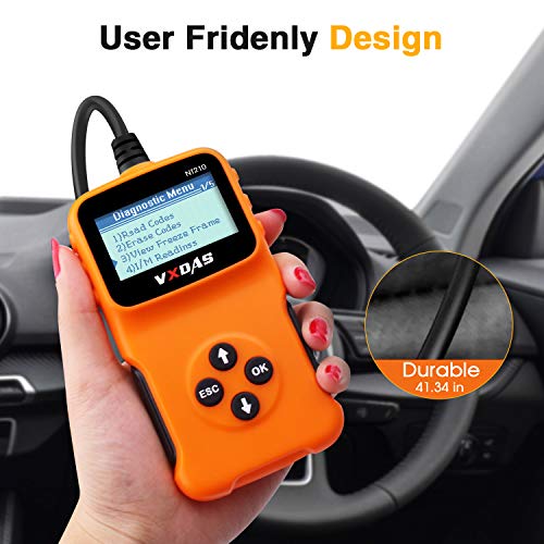 VXDAS NT210 OBD2 Escáner Herramienta de escaneo de diagnóstico del automóvil Compruebe la luz del Motor Lector Universal de códigos OBDII, Comprobación de Smog del automóvil después de 1996