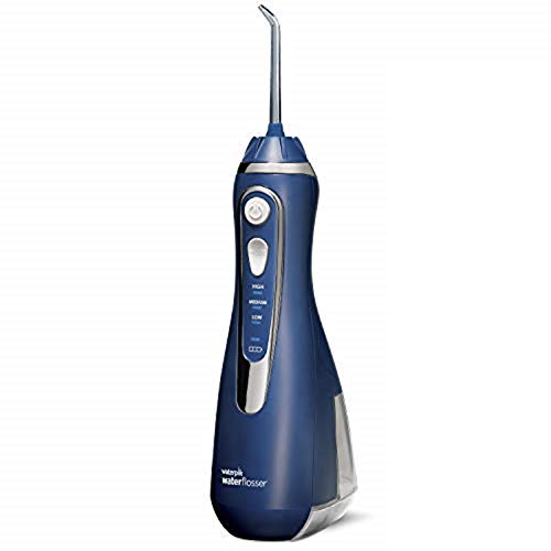 Waterpik Irrigador Inalámbrico Avanzado con 3 Posiciones de Control del Agua a Presión con Batería Recargable, Eliminación de Placa Dental Ideal para Viajar y para Baños Pequeños, Azul (WP-563UK)