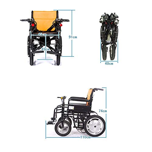 WBJLG Ancianos Discapacitados Senior Scooter eléctrico de Cuatro Ruedas Discapacitados Silla de Ruedas eléctrica Batería Batería Bicicleta Plegable en el Ascensor Capacidad de Carga Silla de Rueda