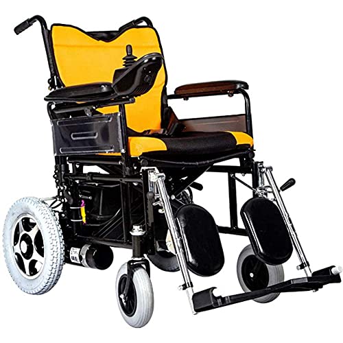 WBJLG Silla de Ruedas Cushion Compact Mobility Aid, Silla de Ruedas eléctrica Plegable y Liviana, batería Doble, Silla de Ruedas eléctrica con el Rango de conducción más Largo