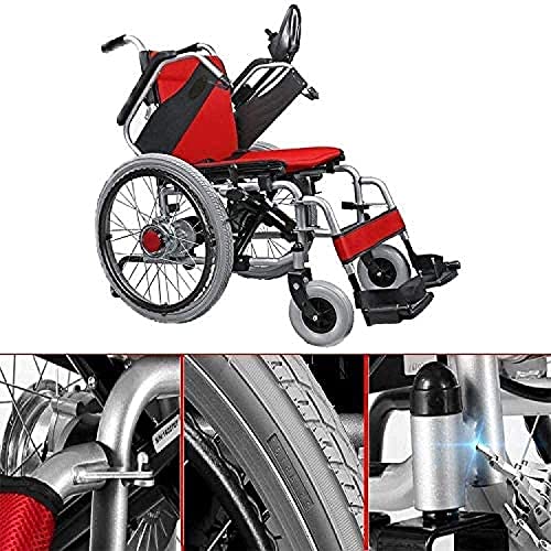 WBJLG Silla de Ruedas eléctrica Liviana de Largo Alcance - Control Remoto Silla de Ruedas eléctrica Plegable Sillas de Ruedas motorizadas Ayuda de Movilidad con Joystick Inteligente de 360 ​​°, 12