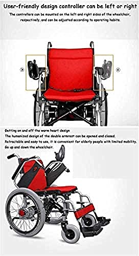 WBJLG Silla de Ruedas eléctrica Liviana de Largo Alcance - Control Remoto Silla de Ruedas eléctrica Plegable Sillas de Ruedas motorizadas Ayuda de Movilidad con Joystick Inteligente de 360 ​​°, 12