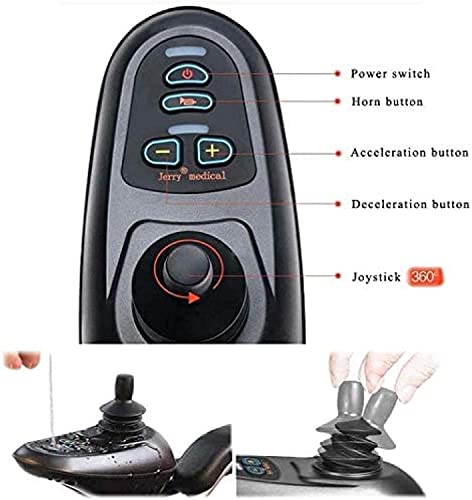 WBJLG Silla de Ruedas eléctrica Liviana de Largo Alcance - Control Remoto Silla de Ruedas eléctrica Plegable Sillas de Ruedas motorizadas Ayuda de Movilidad con Joystick Inteligente de 360 ​​°, 12