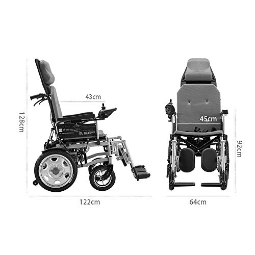 WBJLG Silla de Ruedas eléctrica para Personas Mayores discapacitadas Plegable Plegable Inteligente para Personas Mayores discapacitadas Scooter Completo automático de Cuatro Ruedas 100 kg de Carga
