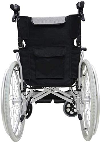 WBJLG Sillas de Ruedas Tipo Silla de Ruedas, Aluminio Portátil Plegable Silla de Ruedas Viaje, El cinturón de Seguridad Freno de Mano -34 cm