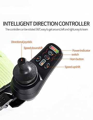 WBJLG Sistema de Control Dual Silla de Ruedas eléctrica Silla de Ruedas de Viaje Liviana de aleación de Aluminio con Joystick de 360 ​​° y batería de Doble Motor de 190 W
