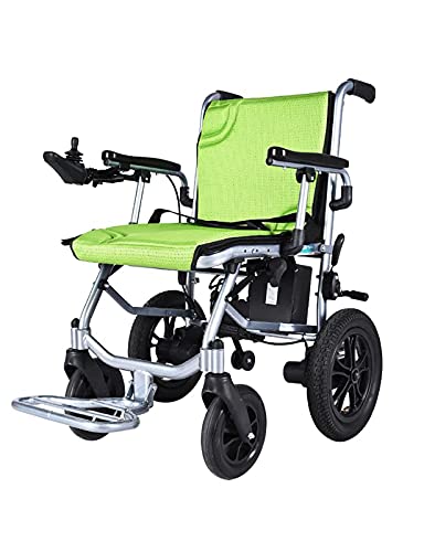 WBJLG Sistema de Control Dual Silla de Ruedas eléctrica Silla de Ruedas de Viaje Liviana de aleación de Aluminio con Joystick de 360 ​​° y batería de Doble Motor de 190 W