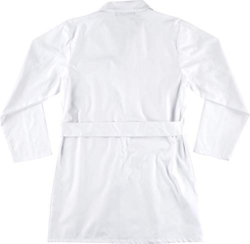 Work Team Bata Unisex con Cierre de Botones, un Bolso de Pecho y Dos Laterales. Hombre Blanco S
