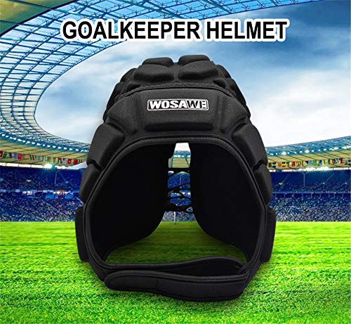 WOSAWE Protección de Casco Ajustable Portero de Cabeza para Fútbol Americano Rugby Deportes (Clásico XL)