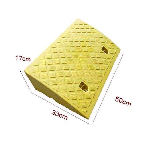 Xzg1-Ramp Rampas de umbral de plástico, rampas de silla de ruedas portátiles para interiores y exteriores para discapacitados, rampss accesibles (tamaño 50 x 33 x 17 cm), color: amarillo)