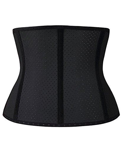 YIANNA Mujer Fajas Reductoras Torso Corto Waist Trainer Corset Reductor Cinturilla Moldeadora Faja Colombiana Latex Cintura Respirable Negro, 110266 Size M