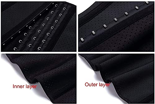 YIANNA Mujer Fajas Reductoras Torso Corto Waist Trainer Corset Reductor Cinturilla Moldeadora Faja Colombiana Latex Cintura Respirable Negro, 110266 Size M