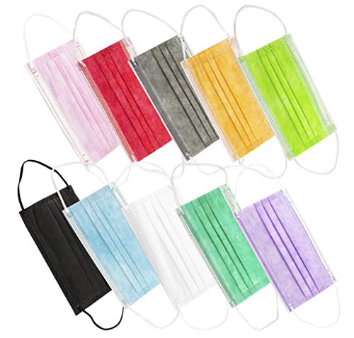 YIDA Mascarillas Higiénicas Adultos Mixto Colores, 3 Capas, Desechables (50 Unidades)