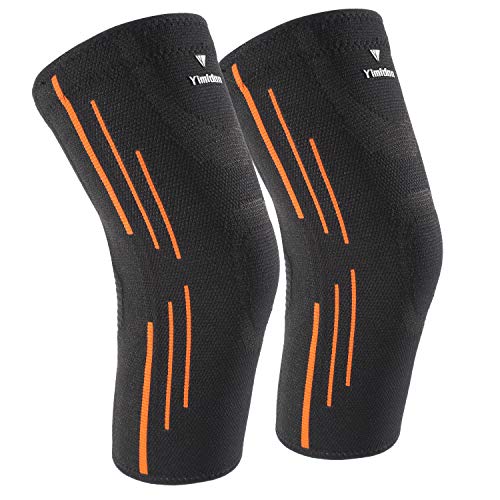Yimidon Rodilleras elásticas de compresión, rodillera para rodilla, ligamentos rotos, banda ortopédica para menisco, unisex, fútbol, crossfit, baloncesto, voleibol (negro, L)