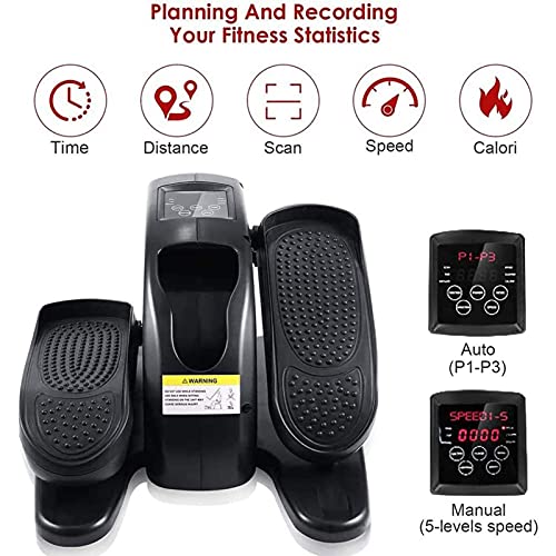 YourBooy Ejercitador De Pedal Elíptico para Debajo del Escritorio, Mini Entrenador De Ciclismo, Ejercicio Estacionario, Vendedor Ambulante De Piernas, con Asistencia, 5 Funciones, Control Remoto