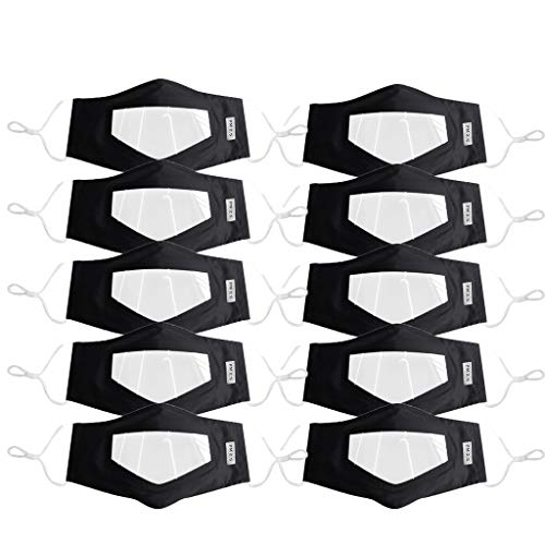 YpingLonk 10PC Protector Adulto Claro Ventana Visible expresión para los sordos y difíciles de oír para los Hombres Mujeres