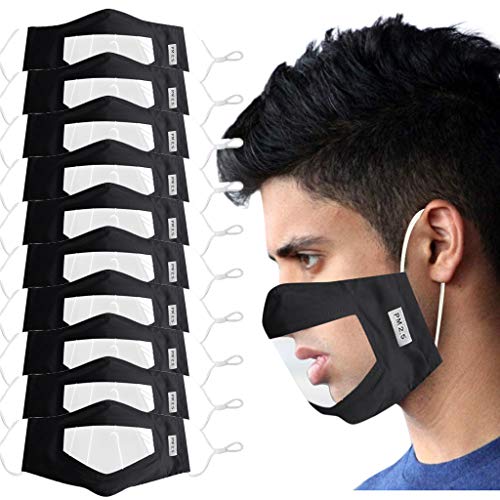 YpingLonk 10PC Protector Adulto Claro Ventana Visible expresión para los sordos y difíciles de oír para los Hombres Mujeres