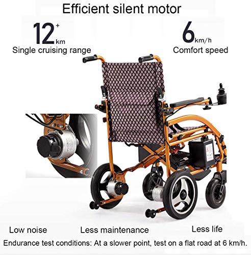 YQTXDS Silla de Ruedas eléctrica de Aluminio Portátil Ligero Plegable Transporte Viaje Automático Inteligente WH (Silla de Ruedas)