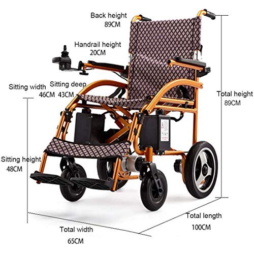 YQTXDS Silla de Ruedas eléctrica de Aluminio Portátil Ligero Plegable Transporte Viaje Automático Inteligente WH (Silla de Ruedas)