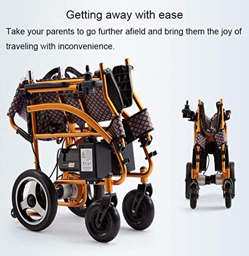 YQTXDS Silla de Ruedas eléctrica de Aluminio Portátil Ligero Plegable Transporte Viaje Automático Inteligente WH (Silla de Ruedas)