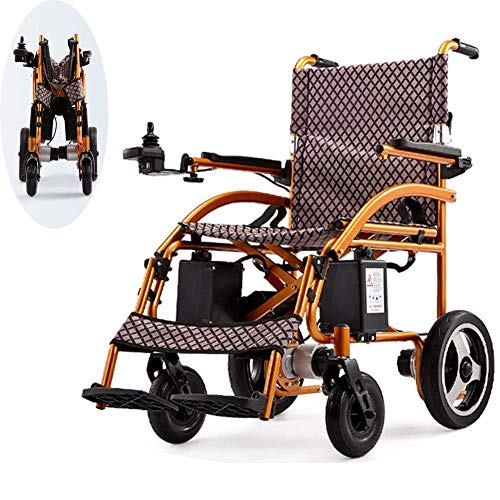 YQTXDS Silla de Ruedas eléctrica de Aluminio Portátil Ligero Plegable Transporte Viaje Automático Inteligente WH (Silla de Ruedas)