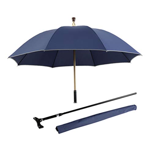 YUEBAOBEI Muletas De Paraguas/con Banda Reflectante/Mango Paraguas De Mango Largo Ajustable, Multifuncional para Personas Mayores Muletas De Paraguas De Bastón para Caminar,B