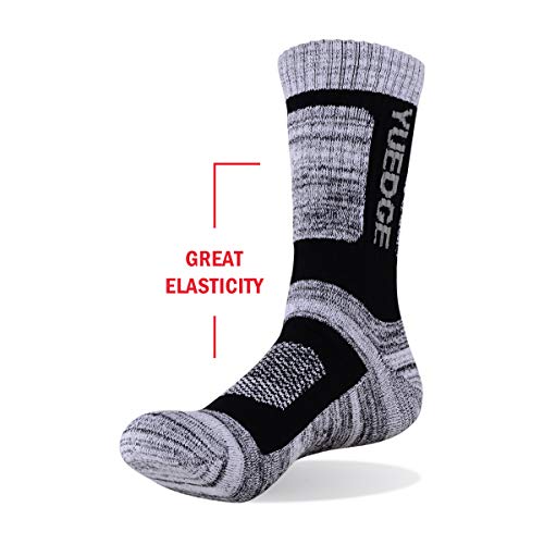 YUEDGE 5 Pares Hombre Senderismo Calcetines para Trekking Camping Tenis y Otros Deportes, Transpirable, Alto Rendimiento (XL)