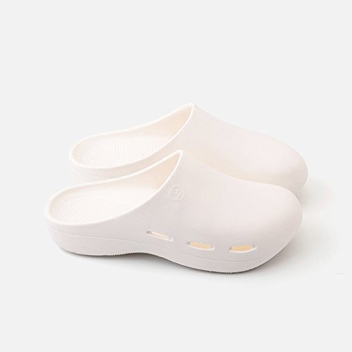 Zapatillas Zapatos Antideslizantes Protectores para hospitales Zapatos quirúrgicos Zapatos con Orificios (Color : Blanco, Tamaño : 39-40)