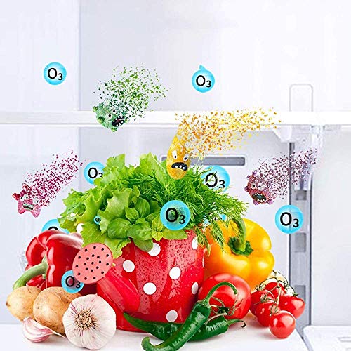 Zeerkeer Ozono Refrigerador Purificador Mini Generador de Ozono Portátil Purificador de Aire USB Recargeable Esterilizador para Congelador, Gabinete de Zapatos, Armario