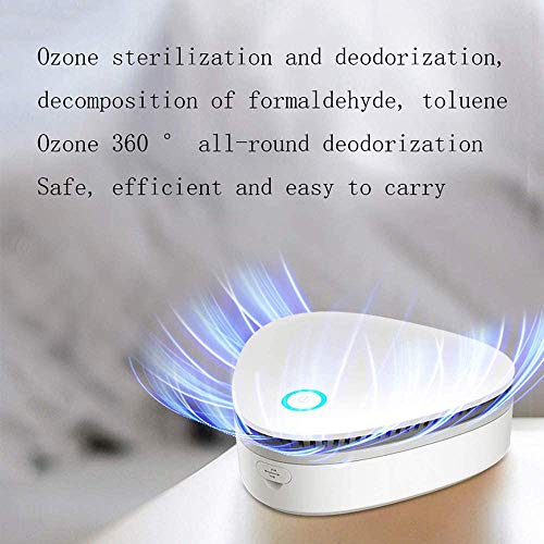 Zeerkeer Ozono Refrigerador Purificador Mini Generador de Ozono Portátil Purificador de Aire USB Recargeable Esterilizador para Congelador, Gabinete de Zapatos, Armario