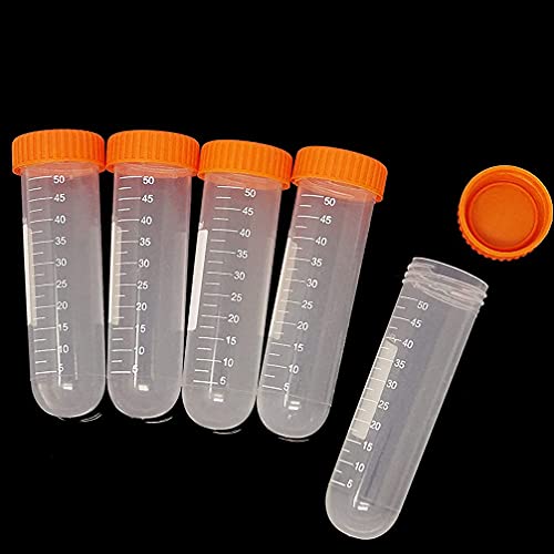 ZSMLB 100 Piezas 50 ml Tubos Ciencia Tubos Laboratorio Tubos centrífuga Tubos graduados Tubos ensayo química Tubos Experimento con tapón Rosca