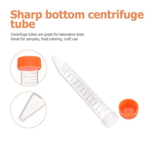 ZSMLB 25 Piezas 15 ml Tubos centrífuga cónicos Tubos ensayo plástico estéril contenedor Polipropileno Laboratorio Graduado para experimentos científicos decoración Fiestas temáticas