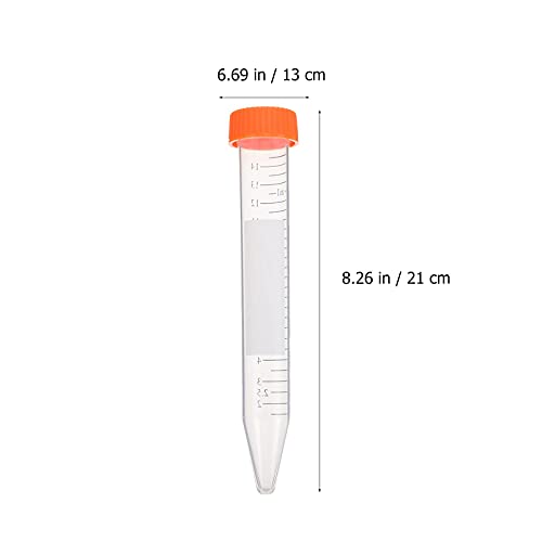 ZSMLB 25 Piezas 15 ml Tubos centrífuga cónicos Tubos ensayo plástico estéril contenedor Polipropileno Laboratorio Graduado para experimentos científicos decoración Fiestas temáticas