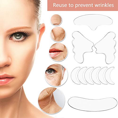 10 Almohadilla de Silicona el Pecho, Almohadilla de Escisión Que Incluye Almohadilla de Silicona Reutilizable Parche para El Cuello Almohadilla Máscara de Los Ojos Palillo Mejilla y Almohadilla Frente