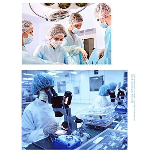 100 unidades de fundas de cabeza desechables transpirables a prueba de polvo para la industria alimentaria del hospital, azul, 100