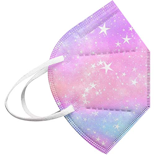 10/25/50/100 Unidades Unisex Niños Desechables Infantil de Filtro de Elásticos Bufanda Moda Universal 5 Capa Elástico Earloop Neckerchief Chal Bandanas Para 2-10 años-Amor Púrpura (A#50 Piezas)